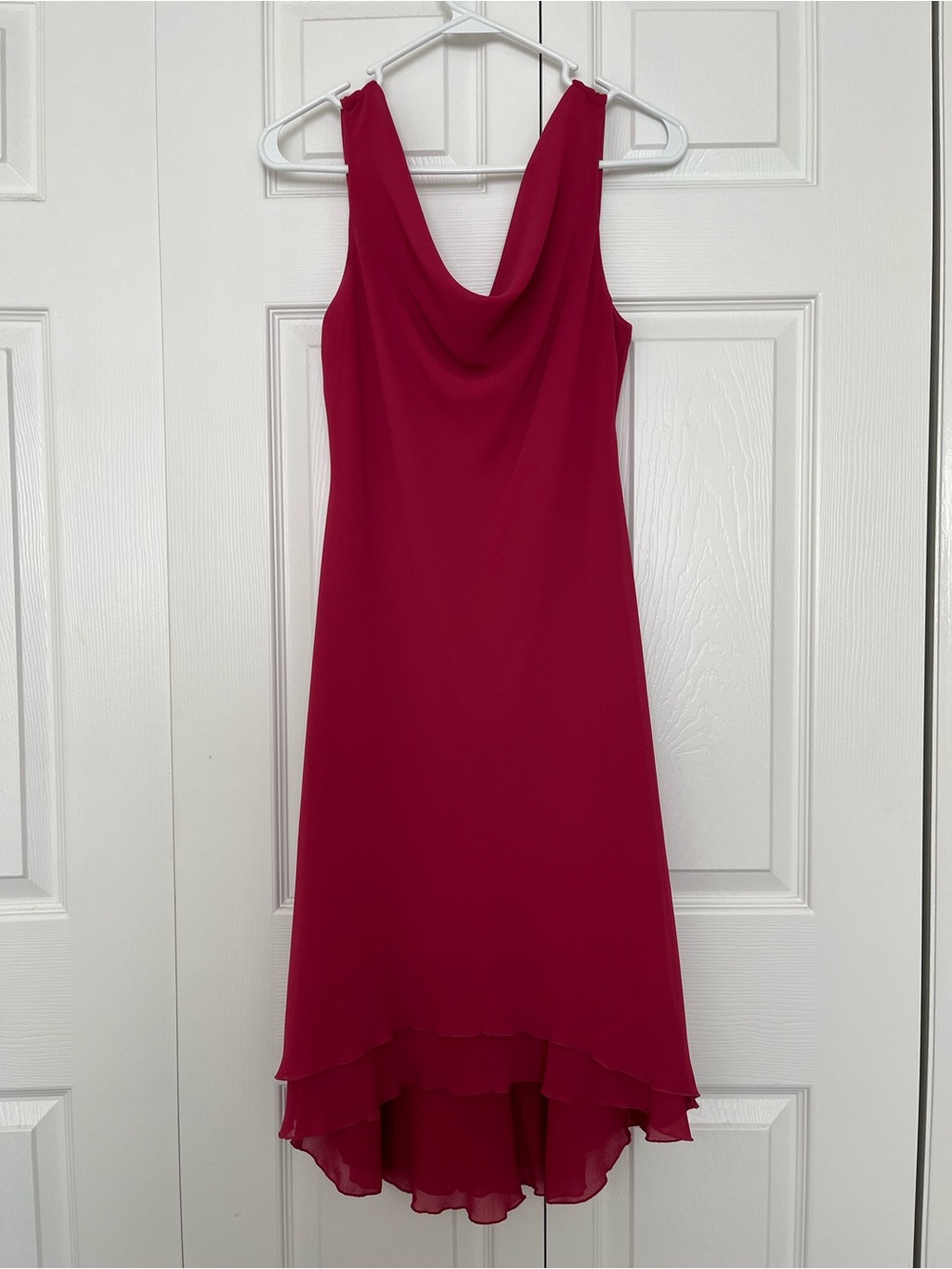 Teeze Me Magenta High-Low Cowl Neck Dress